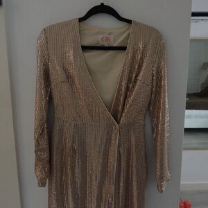 Gianni Bini Gold Long Sleeve Dress